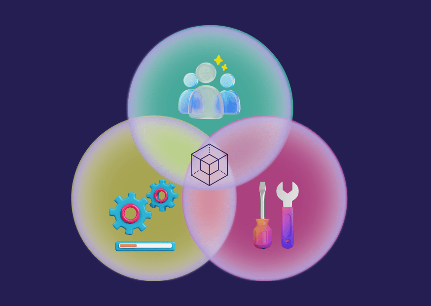 Abstract teamwork and tools concept illustration.